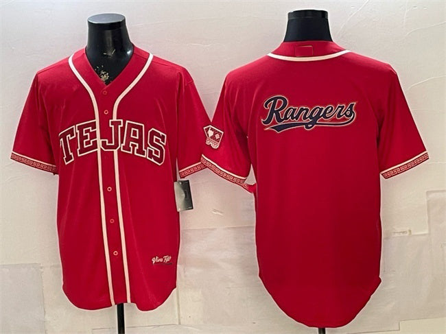 Texas Rangers Team Big Logo Red MASONITE 2026 City Connect Stadium Stitched Jersey