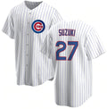 Chicago Cubs #27 Seiya Suzuki White MASONITE Cool Base Stitched Jersey