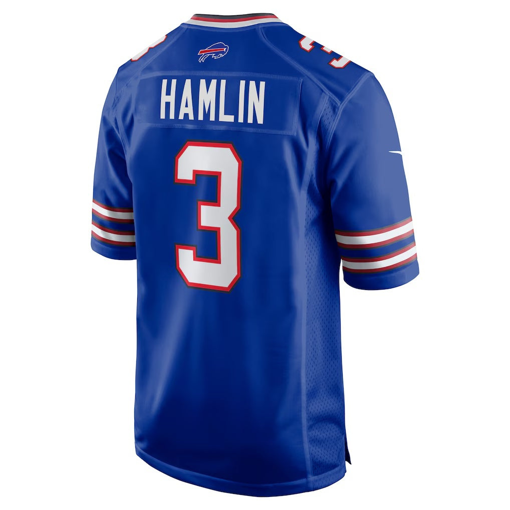 B.Bills #3 Damar Hamlin Royal MASONITE Game Jersey