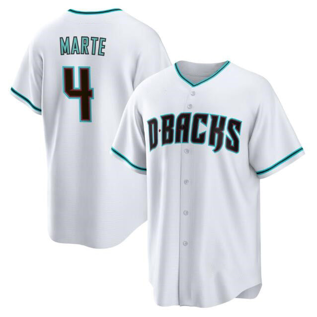 Arizona Diamondbacks #4 Ketel Marte White MASONITE Cool Base Stitched Jersey