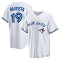 Toronto Blue Jays #19 Jose Bautista White MASONITE Home Retired Player Replica Jersey