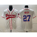 Atlanta Braves #27 Austin Riley White MASONITE Cool Base With Patch Stitched Jersey 2