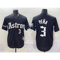 Houston Astros #3 Jeremy Pena Black MASONITE Gothic 'Houston Born Barrio Raised' Limited Stitched Jersey