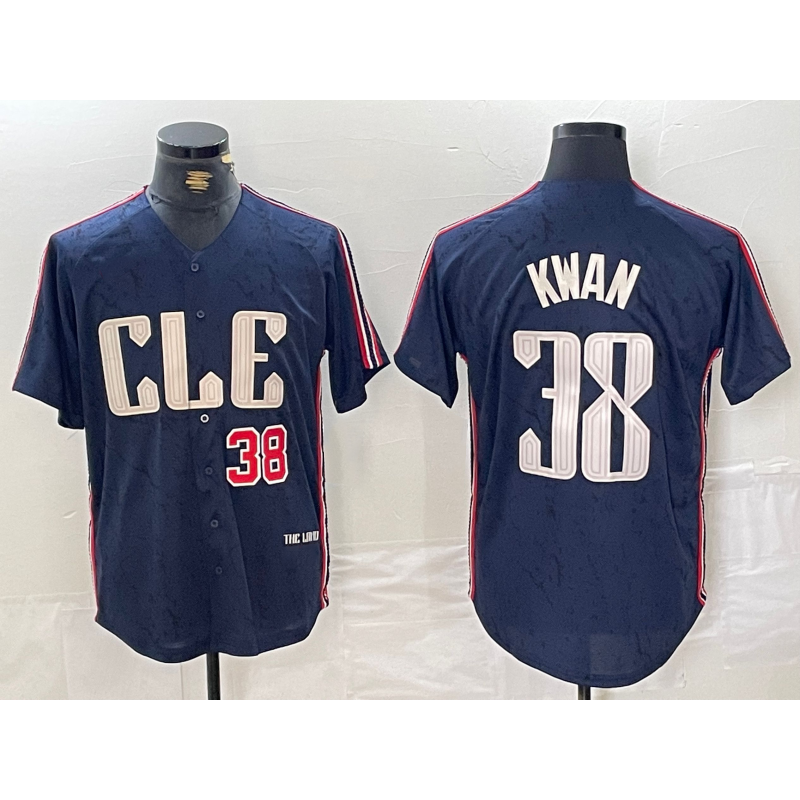 Cleveland Guardians #38 Steven Kwan Number Navy MASONITE 2024 City Connect Limited Stitched Jersey