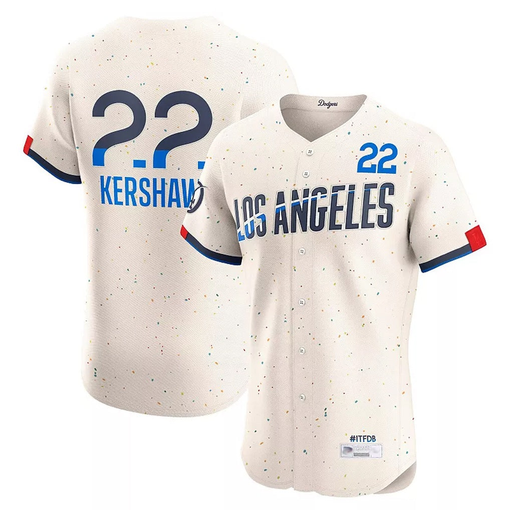 Los Angeles Dodgers #22 Clayton Kershaw Player Cream MASONITE City Connect Limited Elite Home Stitched Jerseys