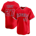 Los Angeles Angels #27 Mike Trout Red MASONITE Alternate Limited Player Jersey