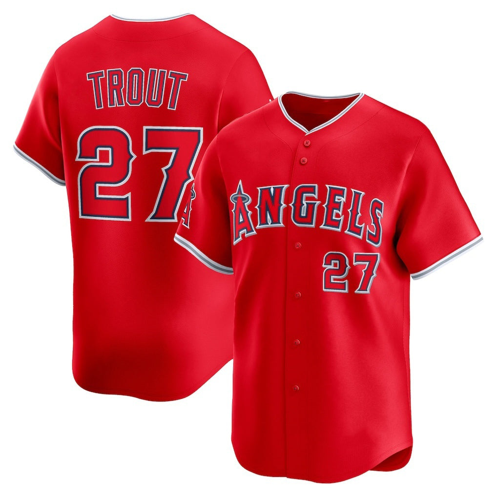Los Angeles Angels #27 Mike Trout Red MASONITE Alternate Limited Player Jersey