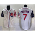 Chicago Cubs #7 Dansby Swanson White MASONITE 2025 Independence Day Vapor Premier Limited Stitched Jersey