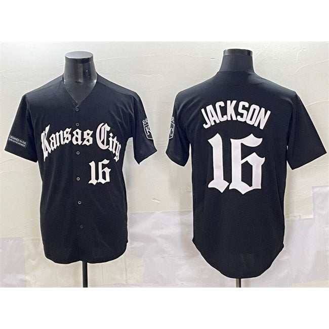 Kansas City Royals #16 Bo Jackson Black MASONITE 'Gothic Crown Edition' Vapor Premier Limited Stitched Jersey