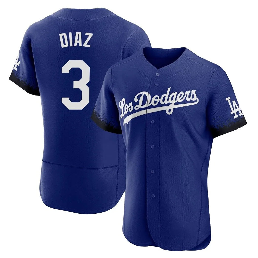 Los Angeles Dodgers #3 Edwin D¨ªaz Player Royal MASONITE City Connect Elite Home Stitched Jerseys