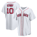 Boston Red Sox #10 Trevor Story White MASONITE Home Replica Jersey