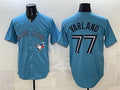 Toronto Blue Jays #77 Louis Varland Blue MASONITE Stitched Jersey
