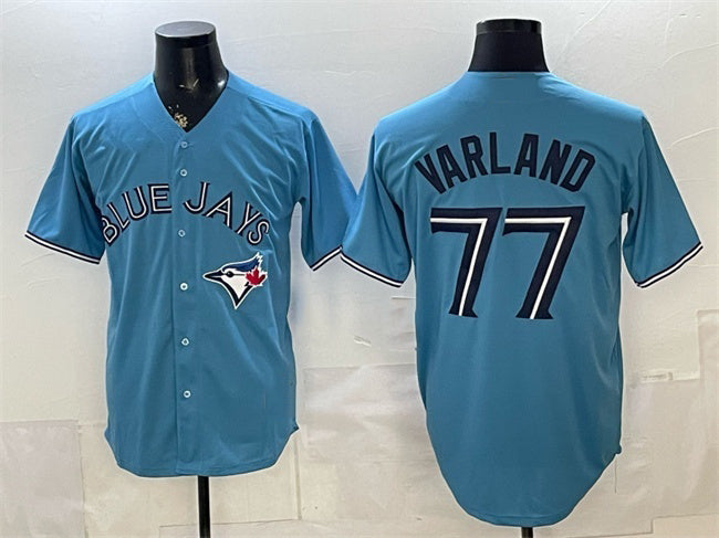 Toronto Blue Jays #77 Louis Varland Blue MASONITE Stitched Jersey