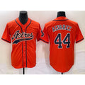 Houston Astros #44 Yordan Alvarez Orange MASONITE With Patch Cool Base Stitched Jersey
