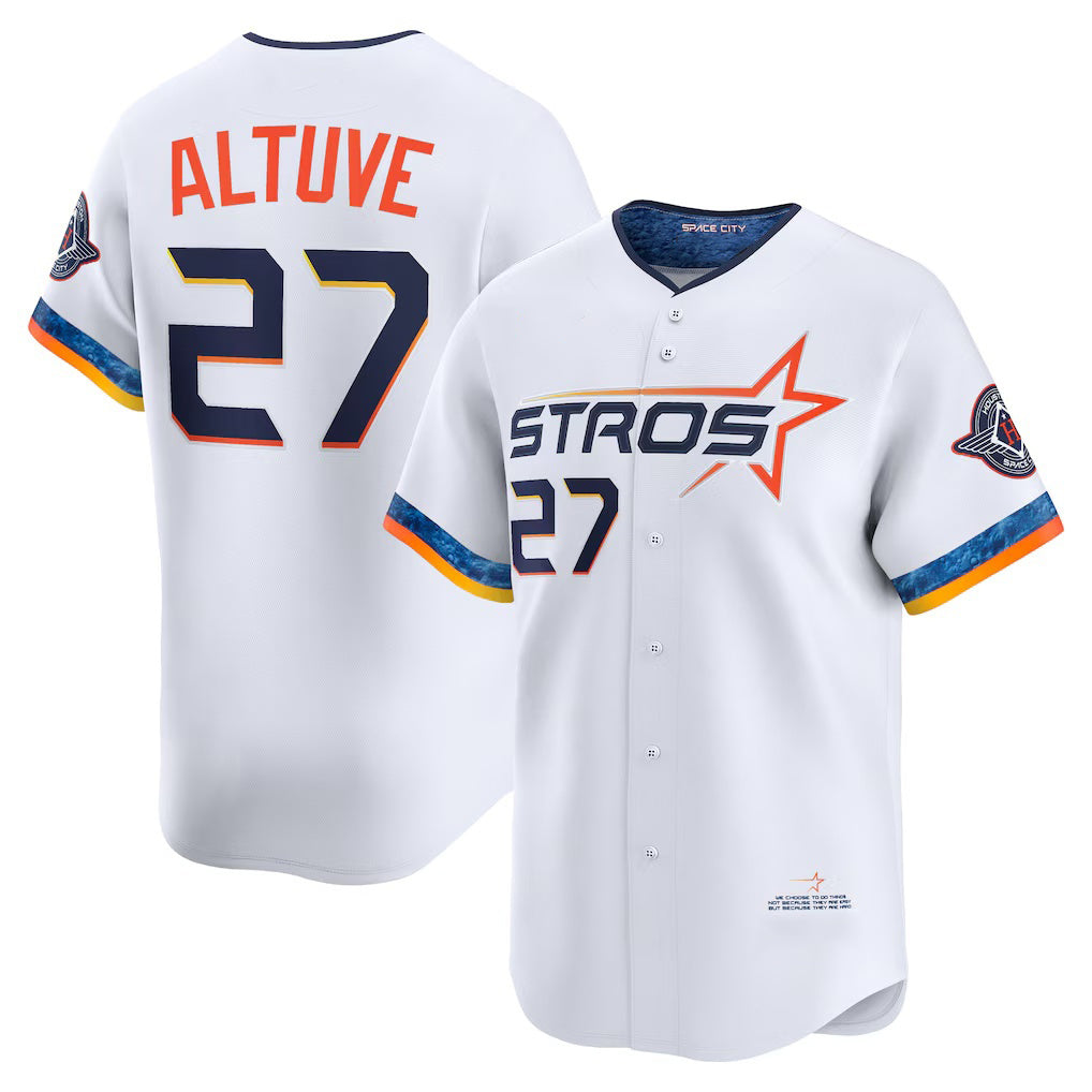 Houston Astros #27 Jose Altuve White MASONITE 2025 City Connect Limited Player Jersey