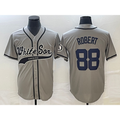 Chicago White Sox #88 Luis Robert Grey MASONITE Cool Base Stitched Jersey 2