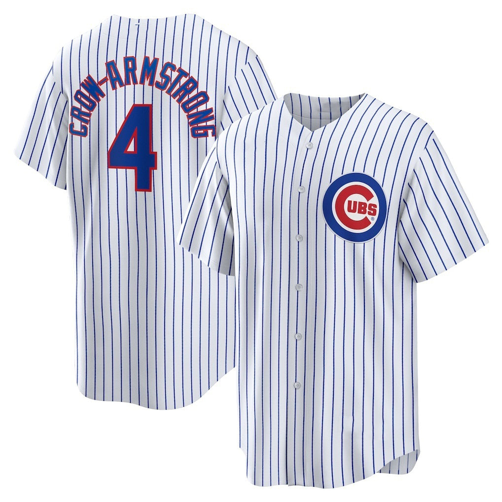Chicago Cubs #4 Pete Crow-Armstrong White MASONITE Home Replica Jersey