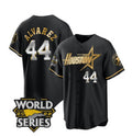 Houston Astros #44 Yordan Alvarez Black Gold MASONITE 2022 World Series Stitched Jersey