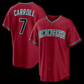 Arizona Diamondbacks #7 Corbin Carroll Crimson MASONITE Alternate 2 Replica Jersey