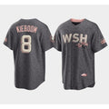 Washington Nationals #8 Carter Kieboom 2022 Grey MASONITE City Connect Cherry Blossom Cool Base Stitched Jersey