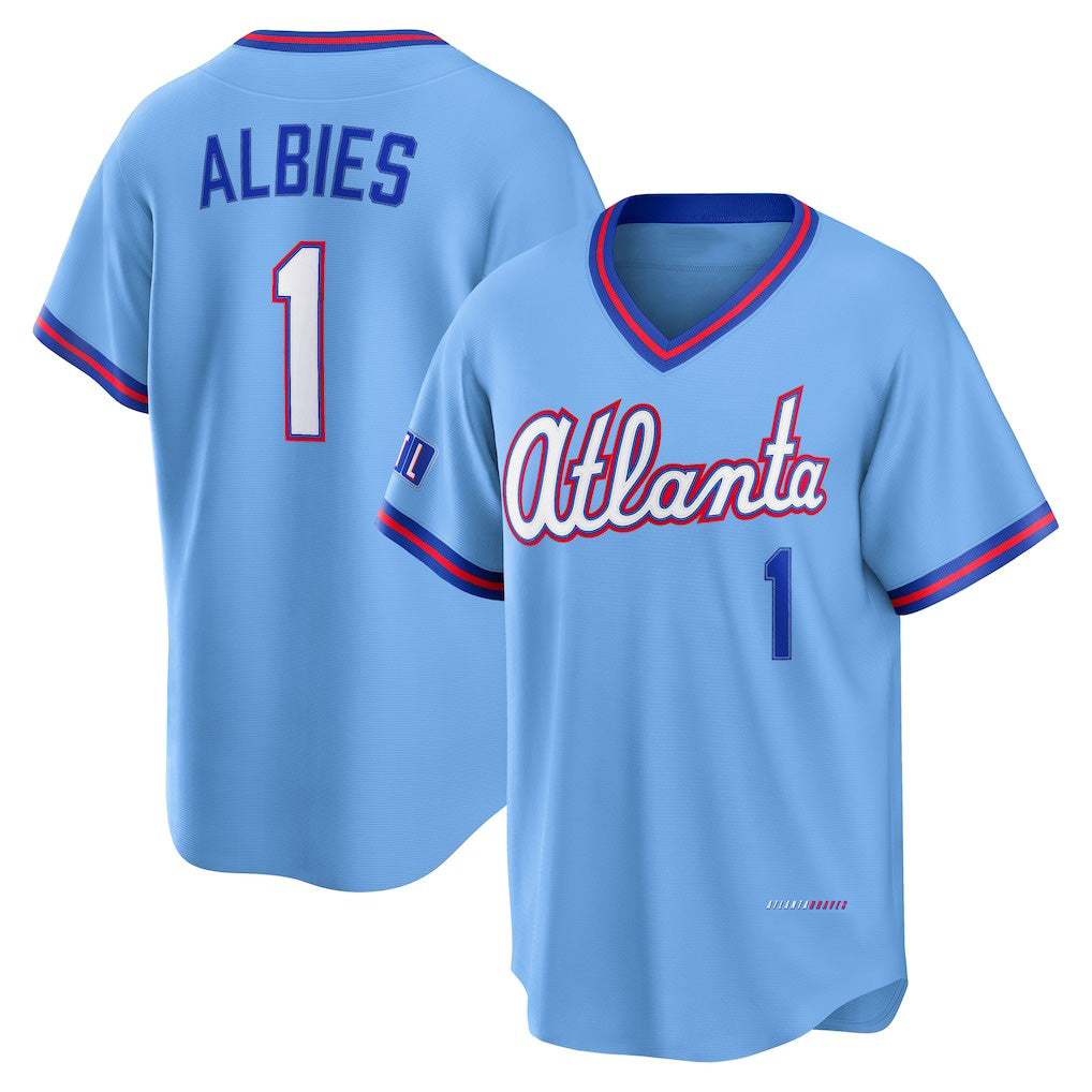 Atlanta Braves #1 Ozzie Albies Powder Blue MASONITE 2026 City Connect Stadium Jersey