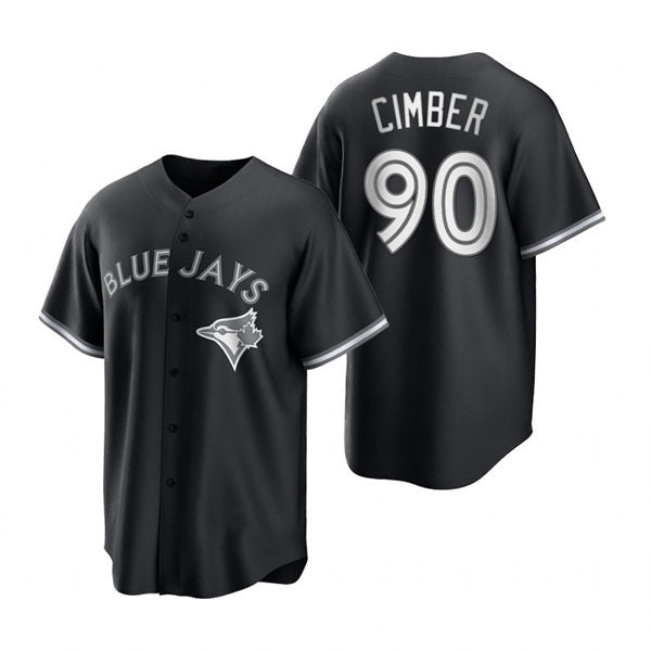 Toronto Blue Jays #90 Adam Cimber Black White MASONITE Collection Jersey