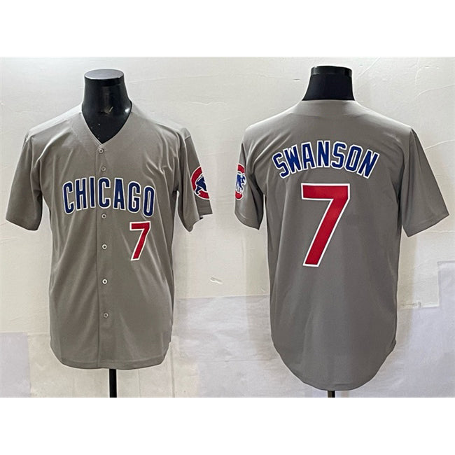 Chicago Cubs #7 Dansby Swanson Gray MASONITE Limited Stitched Jersey
