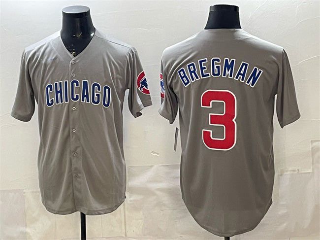 Chicago Cubs #3 Alex Bregman Grey MASONITE Limited Stitched Jersey