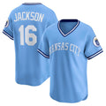 Kansas City Royals #16 Bo Jackson Light Blue MASONITE Throwback Cooperstown Collection Limited Jersey