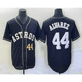 Houston Astros #44 Yordan Alvarez Number Black MASONITE Cool Base Stitched Jersey