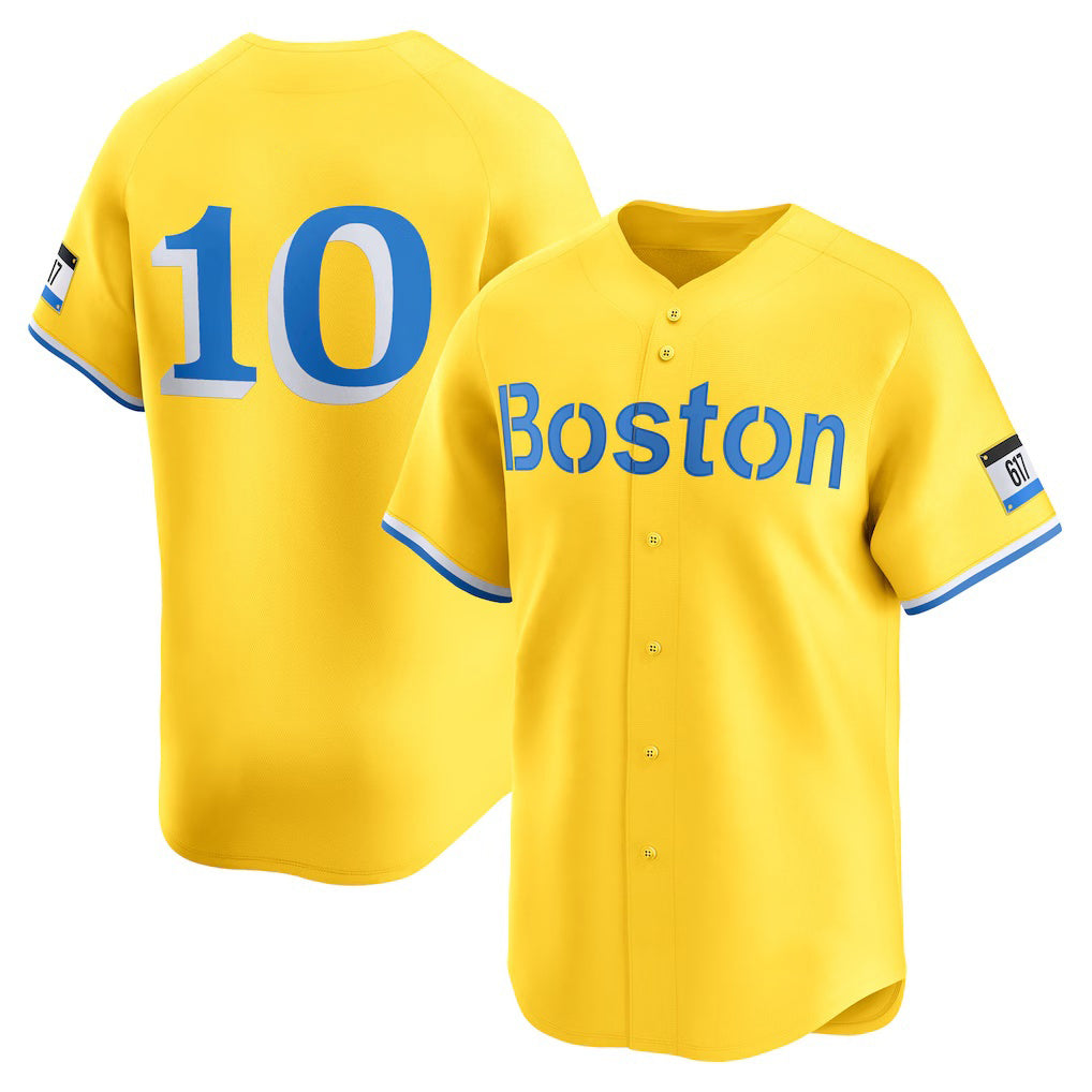 Boston Red Sox #10 Trevor Story Gold MASONITE City Connect Limited Player Jersey