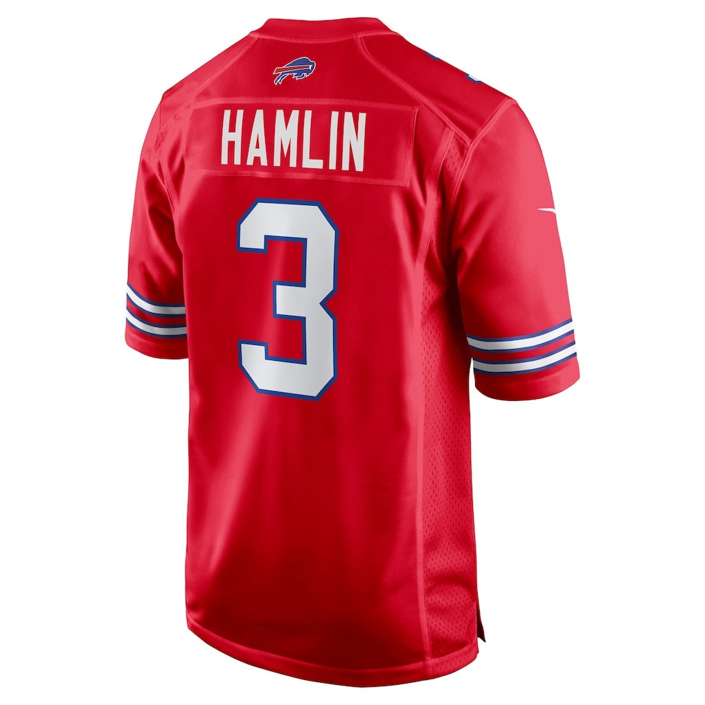 B.Bills #3 Damar Hamlin Red MASONITE Alternate Game Jersey