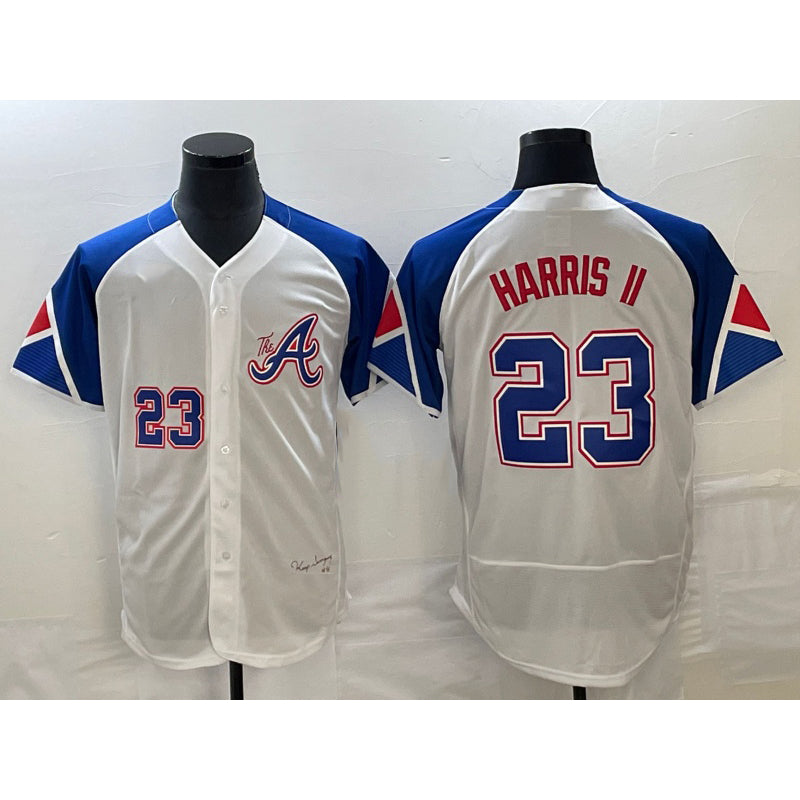 Atlanta Braves #23 Michael Harris II Number White MASONITE 2023 City Connect Flex Base Stitched Jersey 2