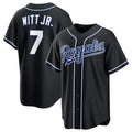 Kansas City Royals #7 Bobby Witt Jr. Black MASONITE Out Stitched Jersey