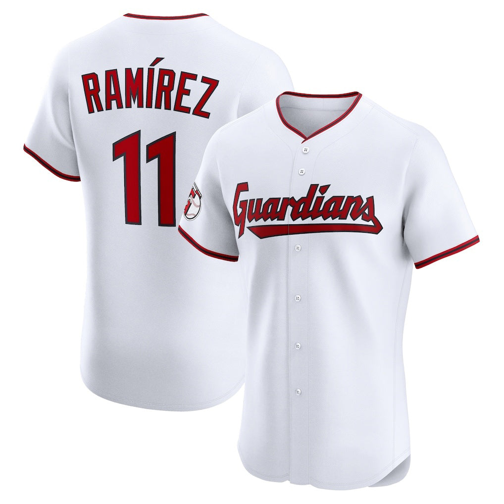 Cleveland Guardians #11 Jos¨¦ Ram¨ªrez White MASONITE Home Elite Jersey