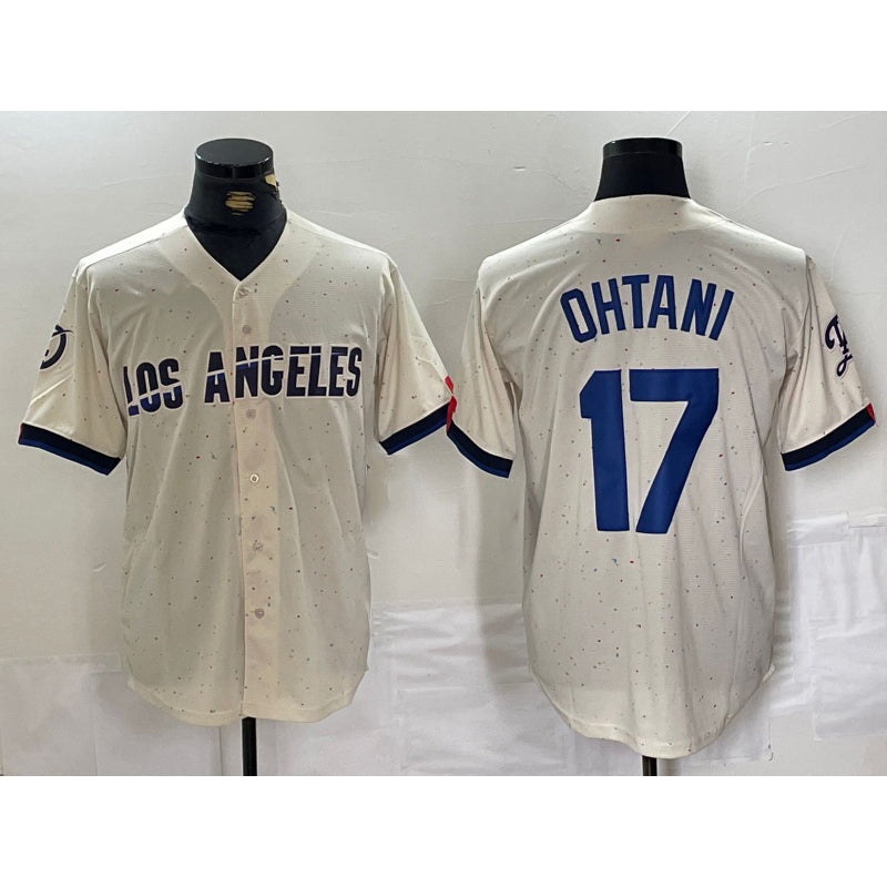 Los Angeles Dodgers #17 Shohei Ohtani Cream MASONITE 2024 City Connect Limited Stitched Jerseys