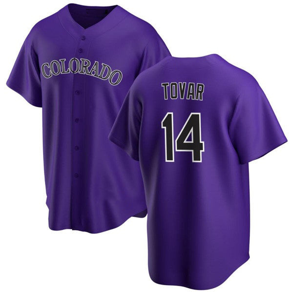 Colorado Rockies #14 Ezequiel Tovar Purple MASONITE Cool Base Stitched Jersey