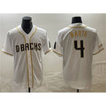 Arizona Diamondbacks #4 Ketel Marte White MASONITE Gold Cool Base Stitched Jersey