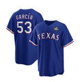 Texas Rangers #53 Adolis Garc¨ªa Royal MASONITE 2023 World Series Stitched Jersey