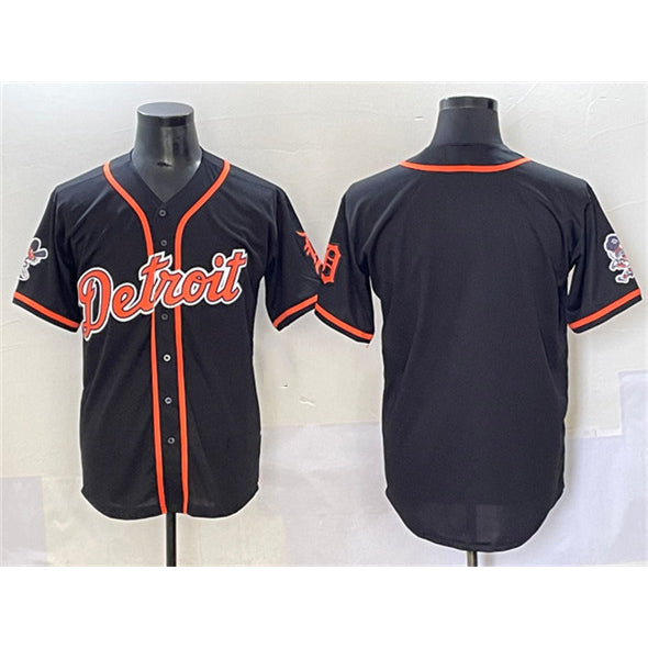 Detroit Tigers Blank Black MASONITE With Patch Cool Base Stitched Jersey