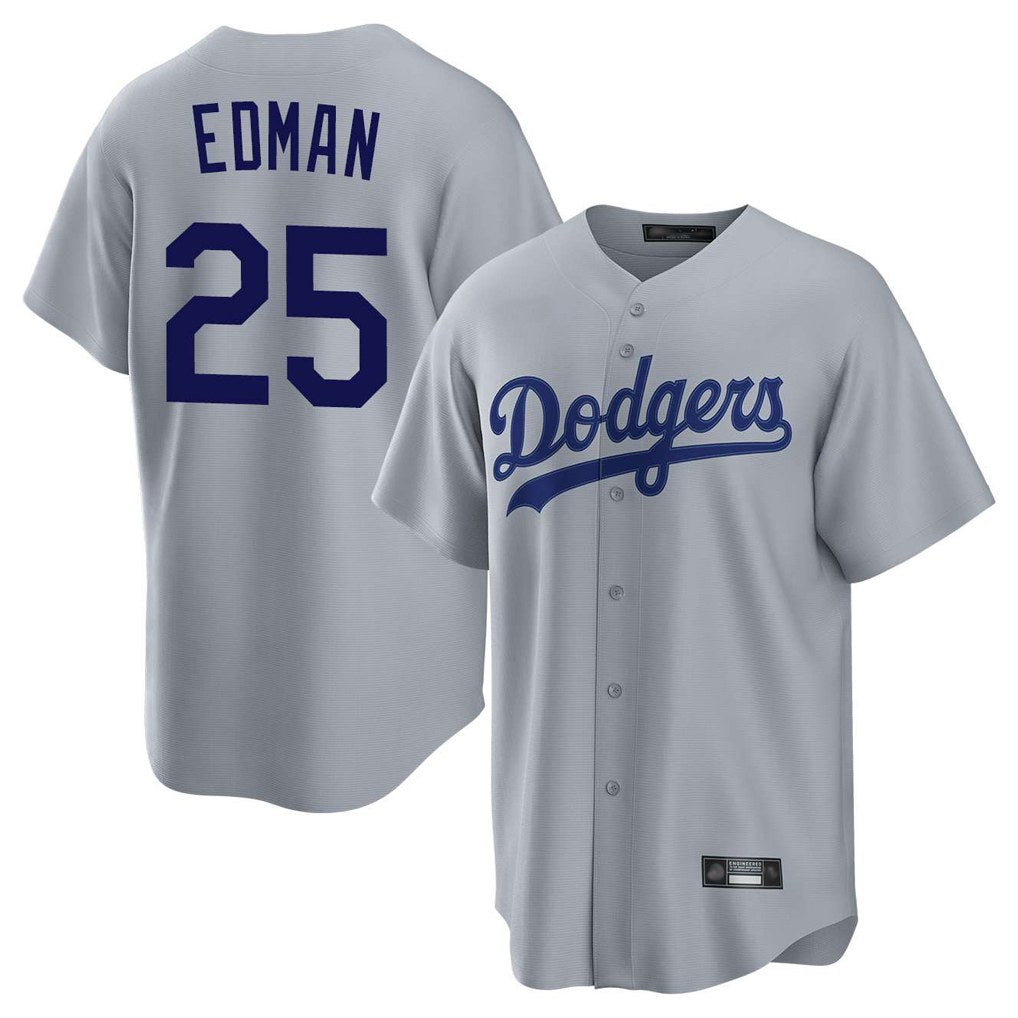Los Angeles Dodgers #25 Tommy Edman Player Gray MASONITE Game Stitched Jerseys