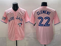 Toronto Blue Jays #22 Ernie Clement Pink MASONITE 50 Seasons Patch Stitched Jersey