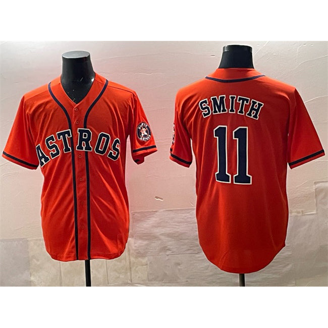 Houston Astros #11 Cam Smith Orange MASONITE Cool Base Stitched Jersey
