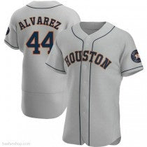 Houston Astros #44 Yordan Alvarez Authentic Gray MASONITE Road Jerseys