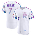 Kansas City Royals #7 Bobby Witt Jr. White MASONITE 2026 City Connect Authentic Sponsor Patch Jersey