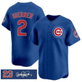 Chicago Cubs #2 Nico Hoerner Royal MASONITE 'Ryne Sandberg Tribute' Vapor Limited V3 Stitched Jersey