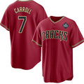 Arizona Diamondbacks #7 Corbin Carroll Red MASONITE 2023 World Series Cool Base Stitched Jersey