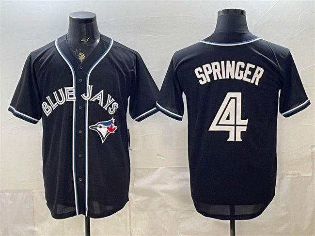 Toronto Blue Jays #4 George Springer 2026 Fashion Replica Black MASONITE Out Stitched Jersey