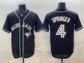 Toronto Blue Jays #4 George Springer 2026 Fashion Replica Black MASONITE Out Stitched Jersey