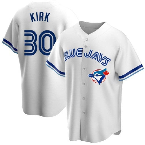 Toronto Blue Jays #30 Alejandro Kirk White MASONITE Home Cooperstown Collection Player Jersey 2